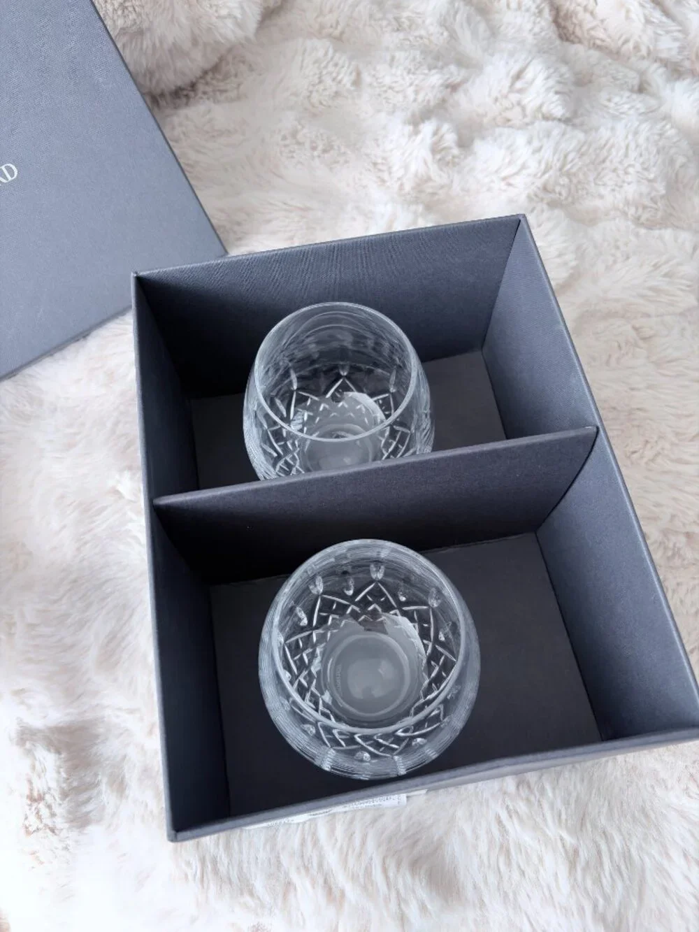 Waterford Lismore Essence Stemless Light Red Wine, 13.5oz, Set of 2 (BRAND NEW)